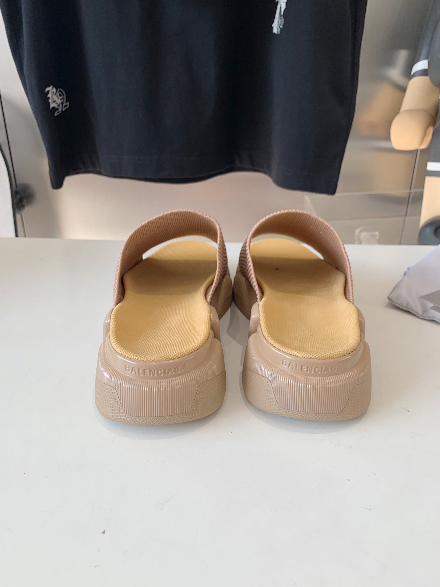 SPEED 2.0 SLIDE SANDAL IN BEIGE RECYCLED KNIT - 35