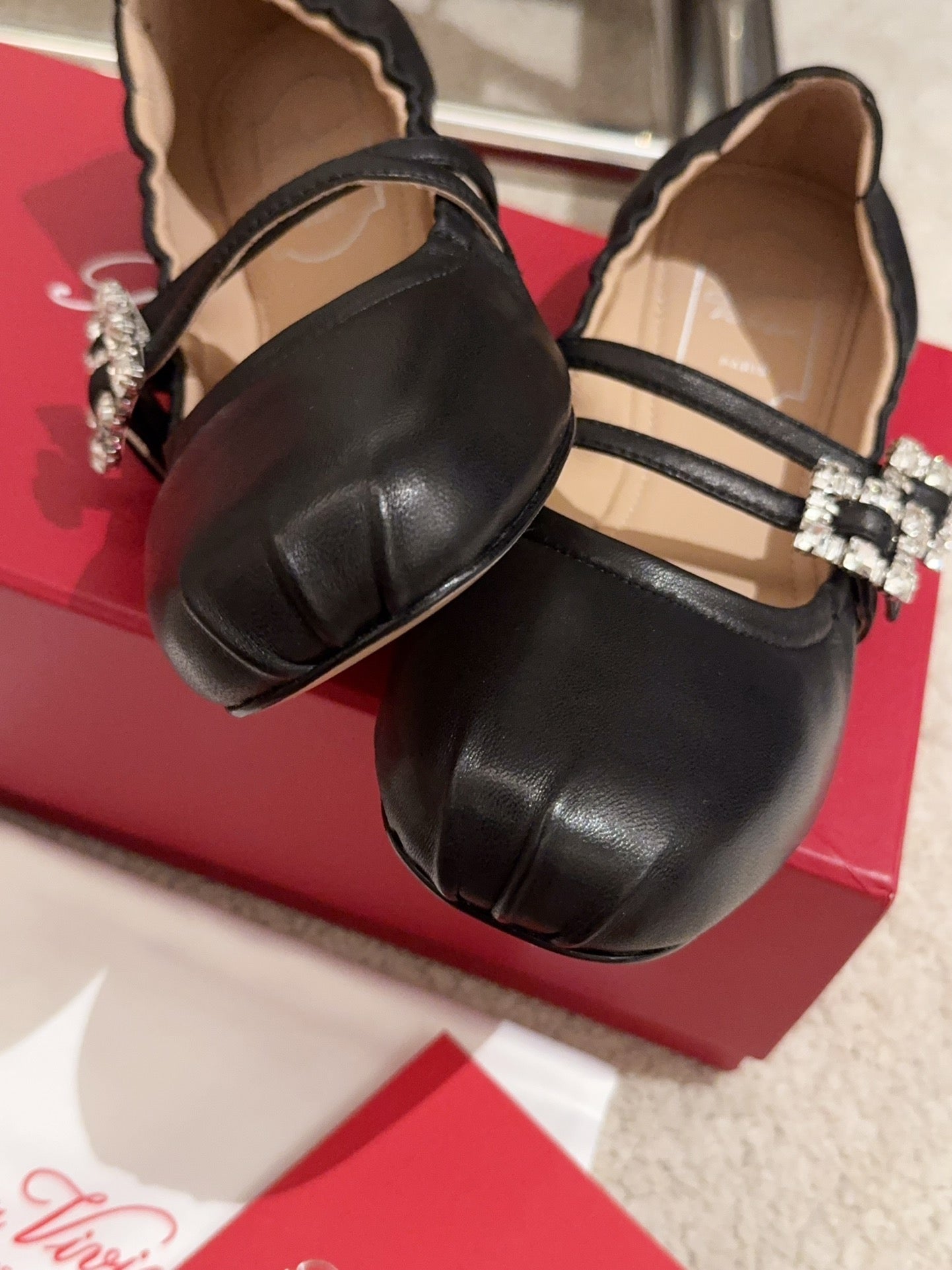 MARY JANES WITH TWO STRAPS IN BLACK SOFT LAMBSKIN - 34
