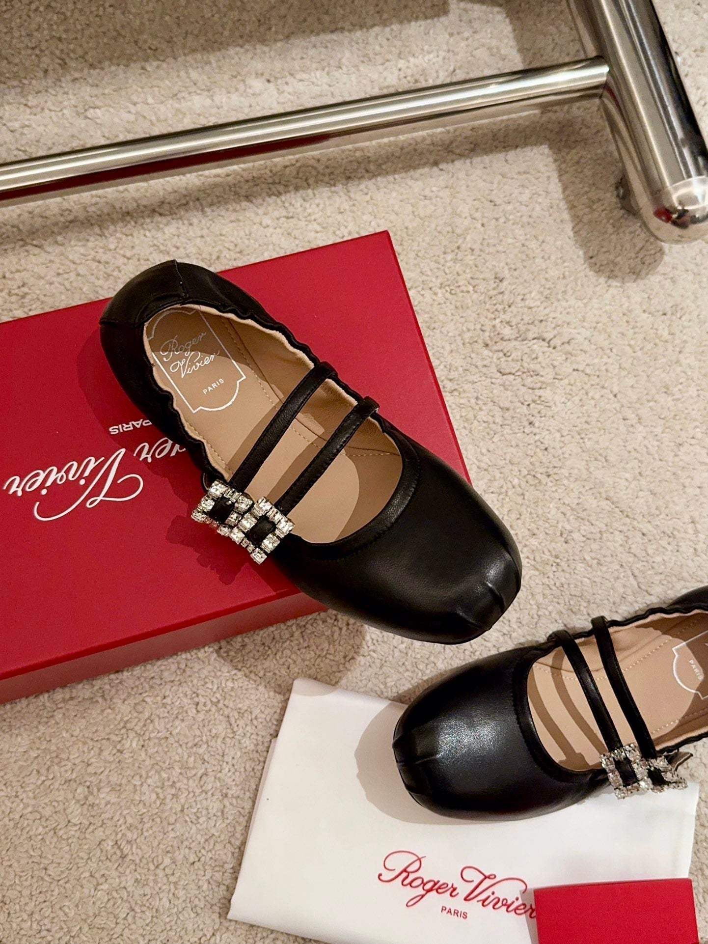 MARY JANES WITH TWO STRAPS IN BLACK SOFT LAMBSKIN - 34