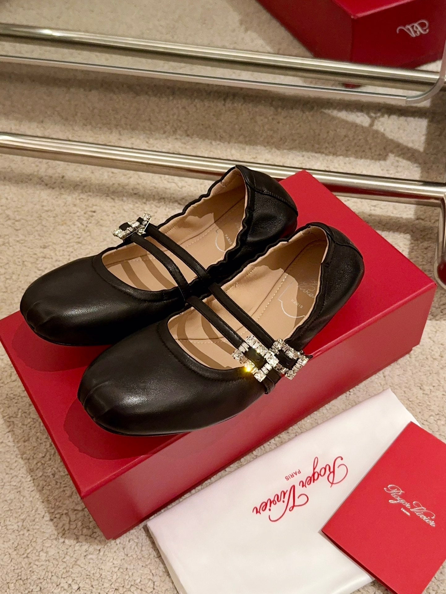 MARY JANES WITH TWO STRAPS IN BLACK SOFT LAMBSKIN - 34