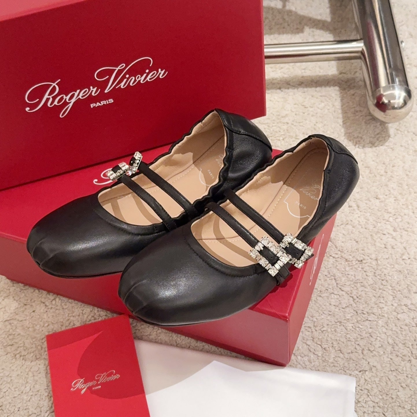 MARY JANES WITH TWO STRAPS IN BLACK SOFT LAMBSKIN - 34