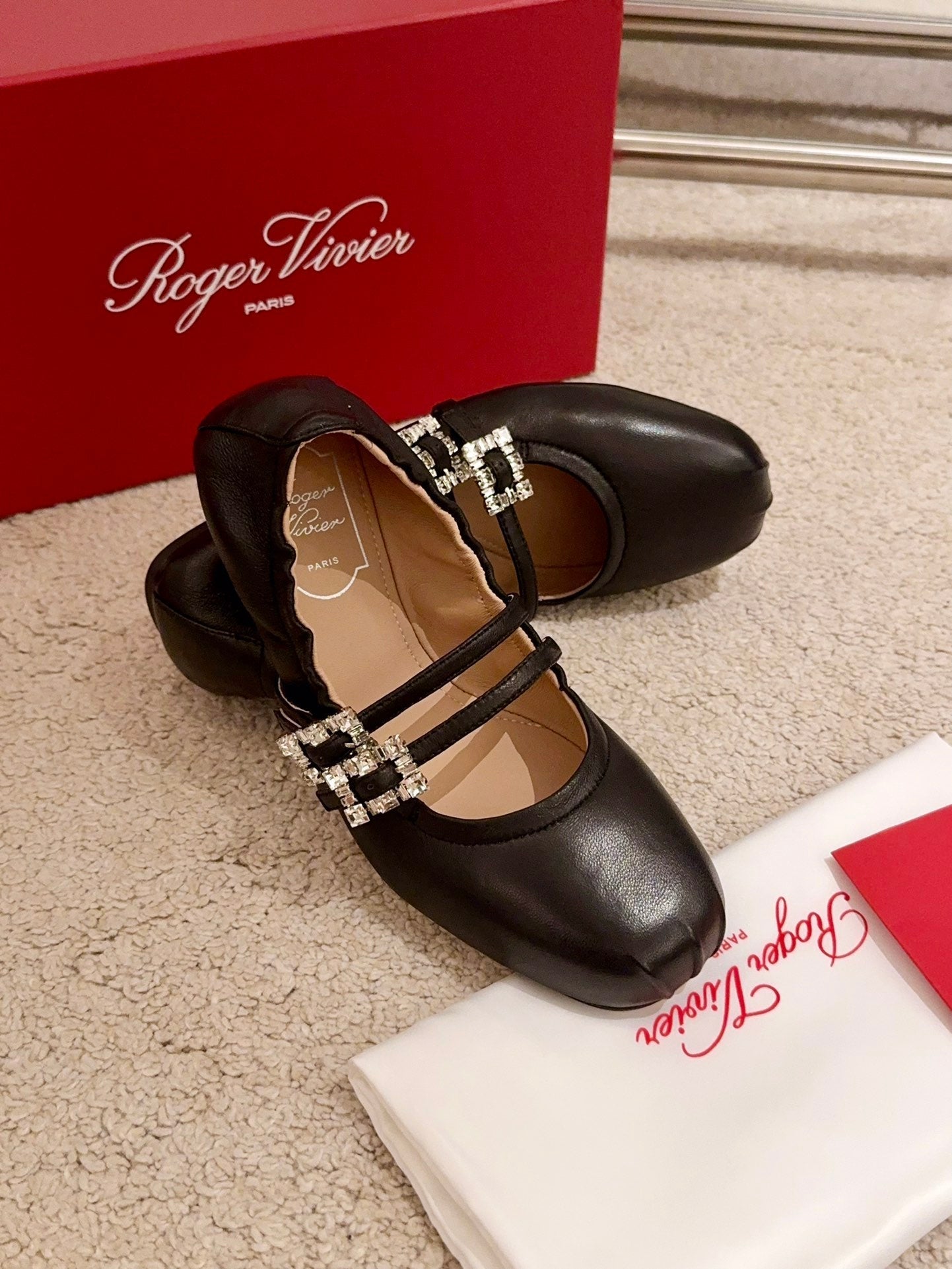 MARY JANES WITH TWO STRAPS IN BLACK SOFT LAMBSKIN - 34