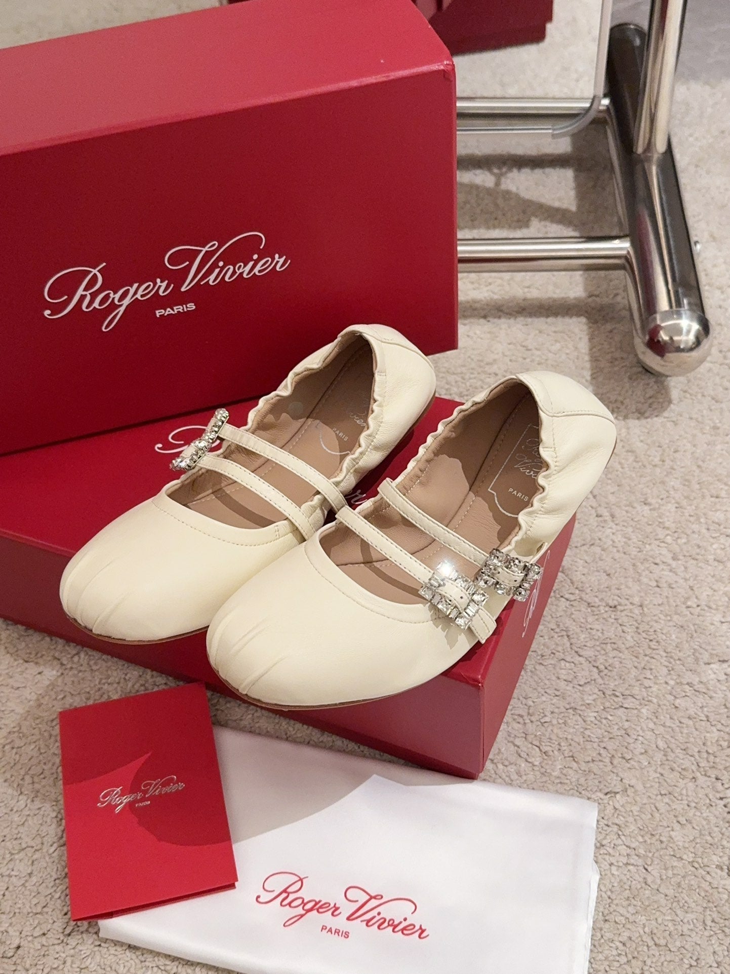 MARY JANES WITH TWO STRAPS IN BEIGE SOFT LAMBSKIN - 34