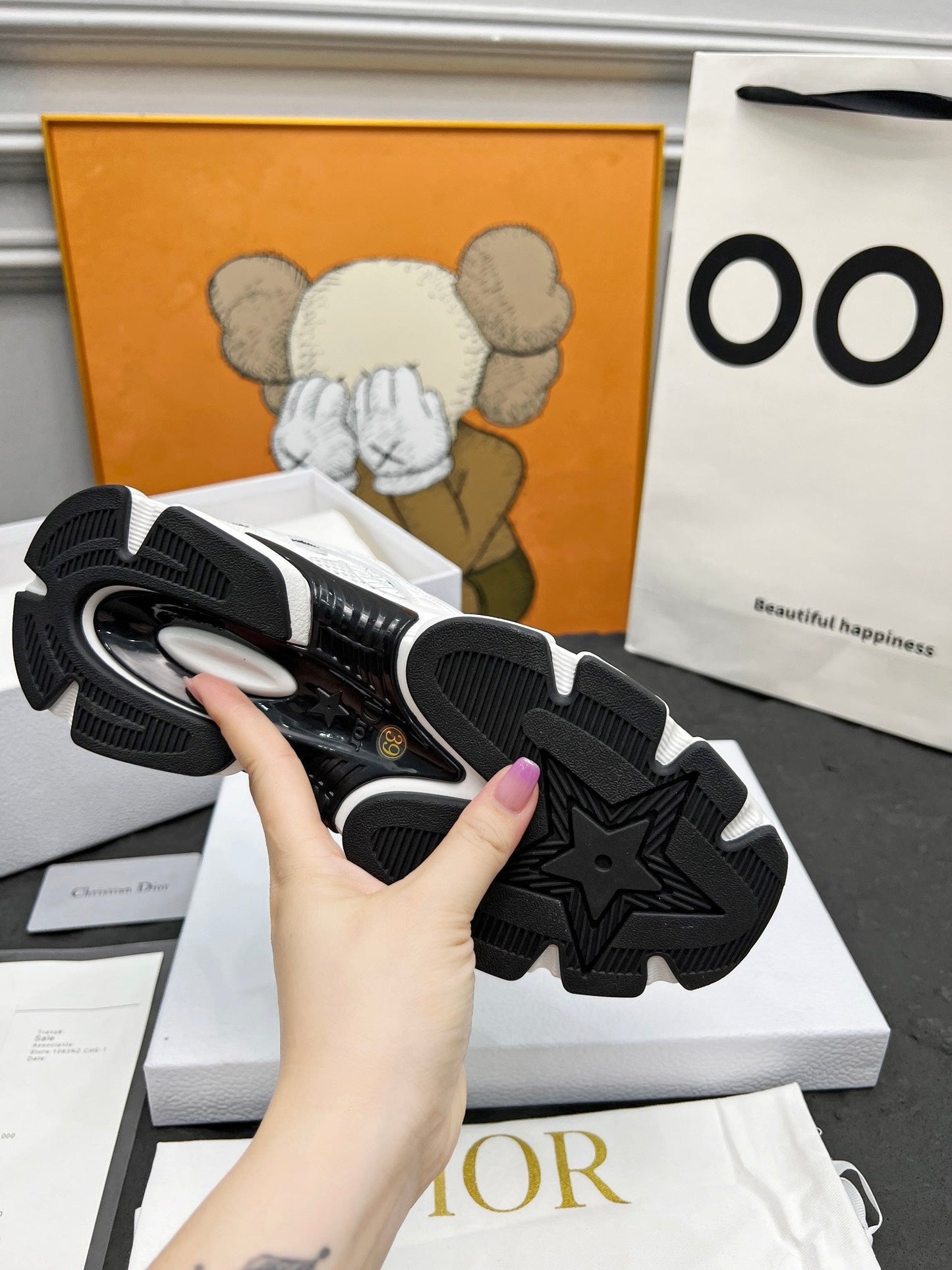 CD CHRONO SNEAKERS IN WHITE AND BLACK MESH - 35