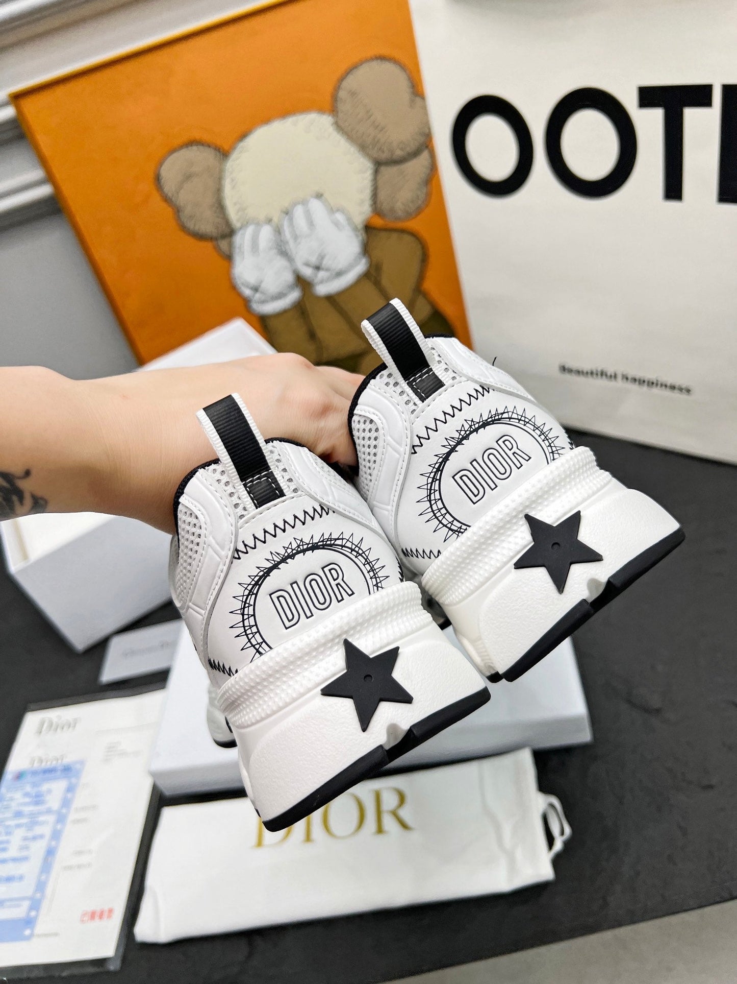 CD CHRONO SNEAKERS IN WHITE AND BLACK MESH - 35