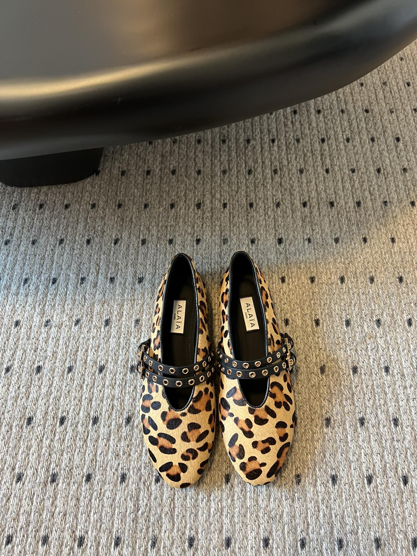 ALAIA MARY JANE SHOES IN LEOPARD ZP CUSTOM STRAW AND DENIM - 35