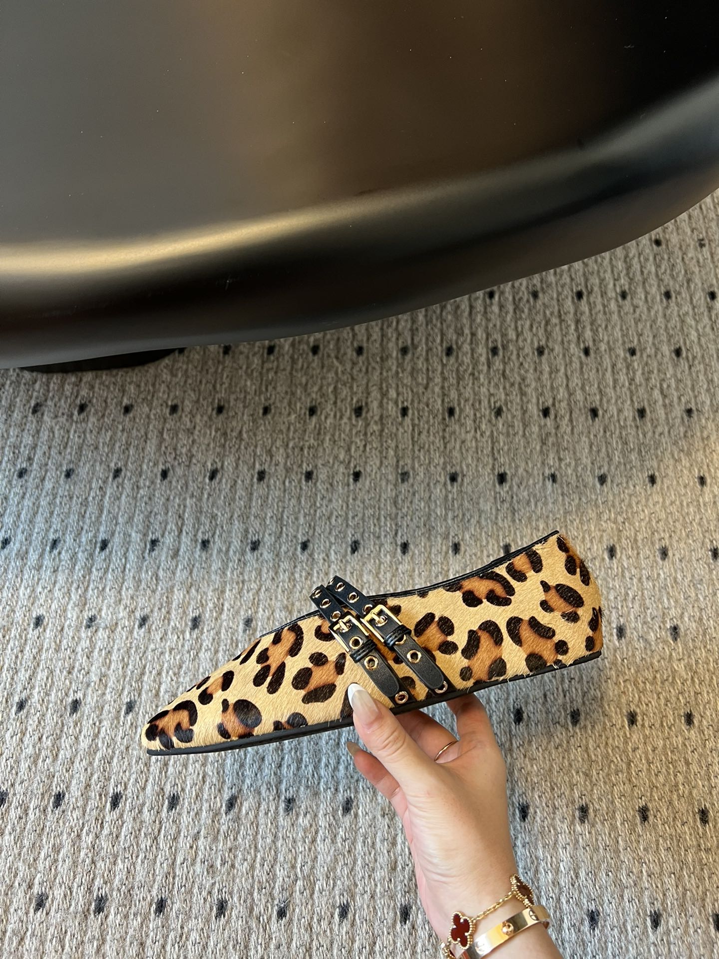 ALAIA MARY JANE SHOES IN LEOPARD ZP CUSTOM STRAW AND DENIM - 35