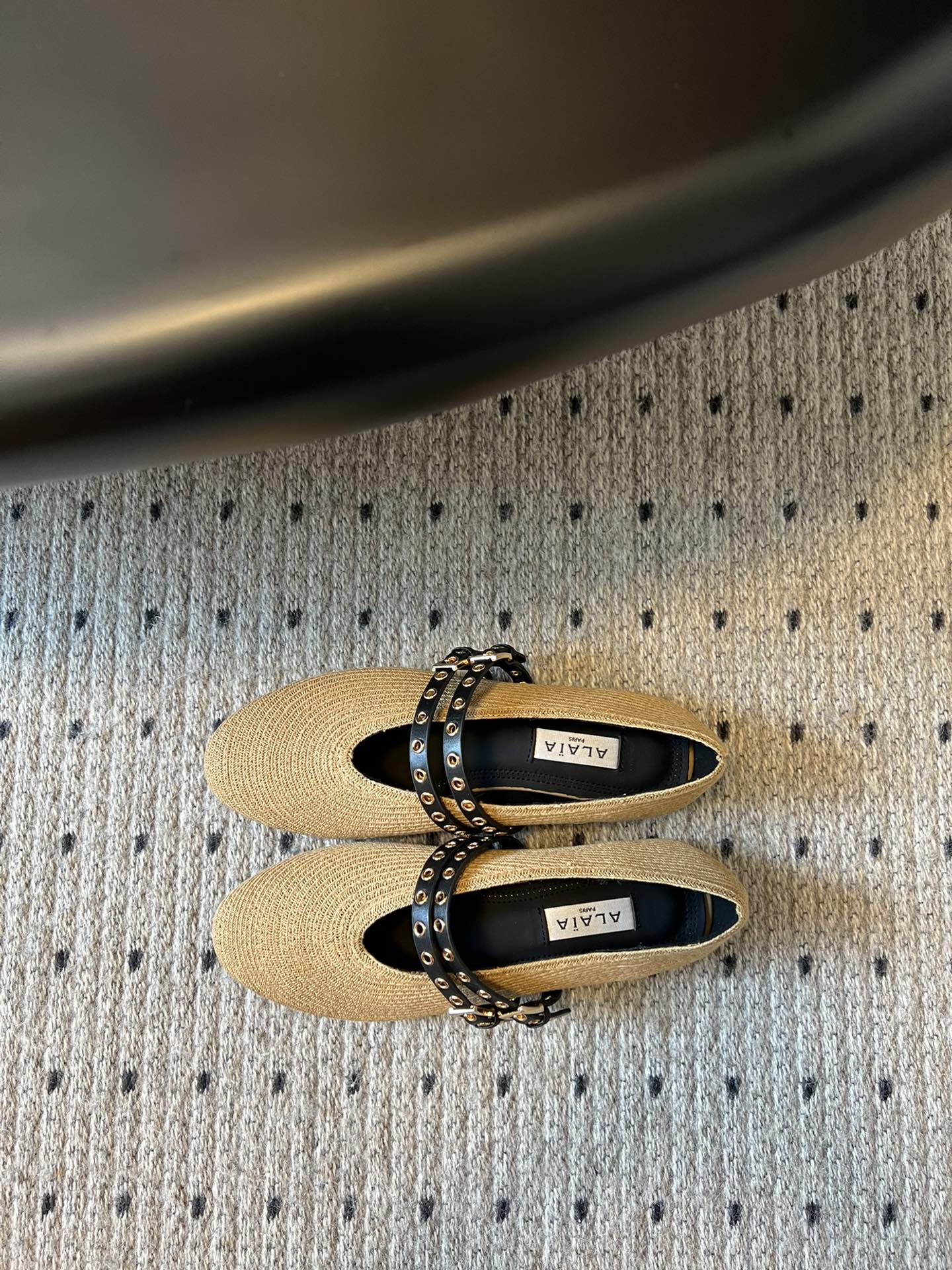 ALAIA MARY JANE SHOES IN BEIGE ZP CUSTOM STRAW AND DENIM - 35