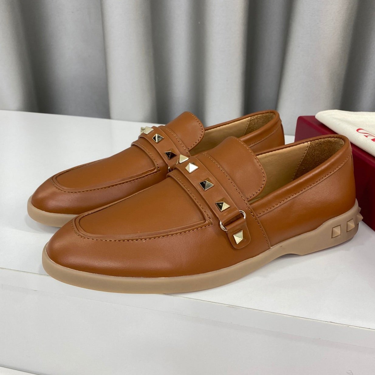 LEISURE FLOWS SPLIT LOAFER IN BRONZE BROWN CALFSKIN - 35