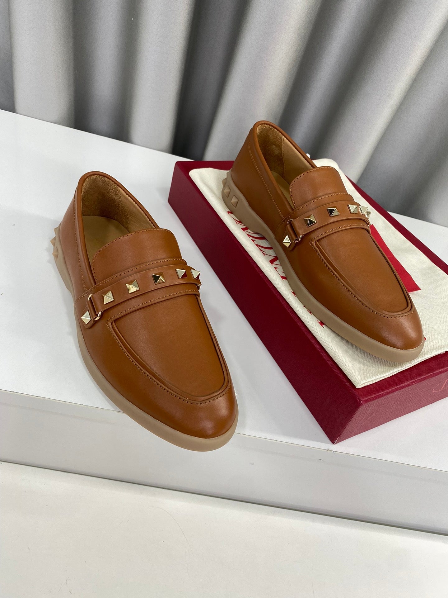 LEISURE FLOWS SPLIT LOAFER IN BRONZE BROWN CALFSKIN - 35