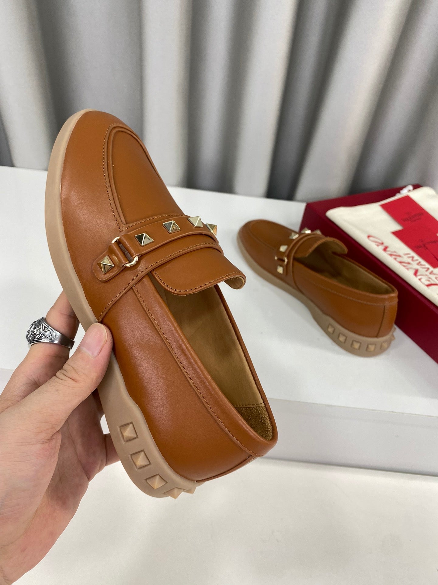 LEISURE FLOWS SPLIT LOAFER IN BRONZE BROWN CALFSKIN - 35