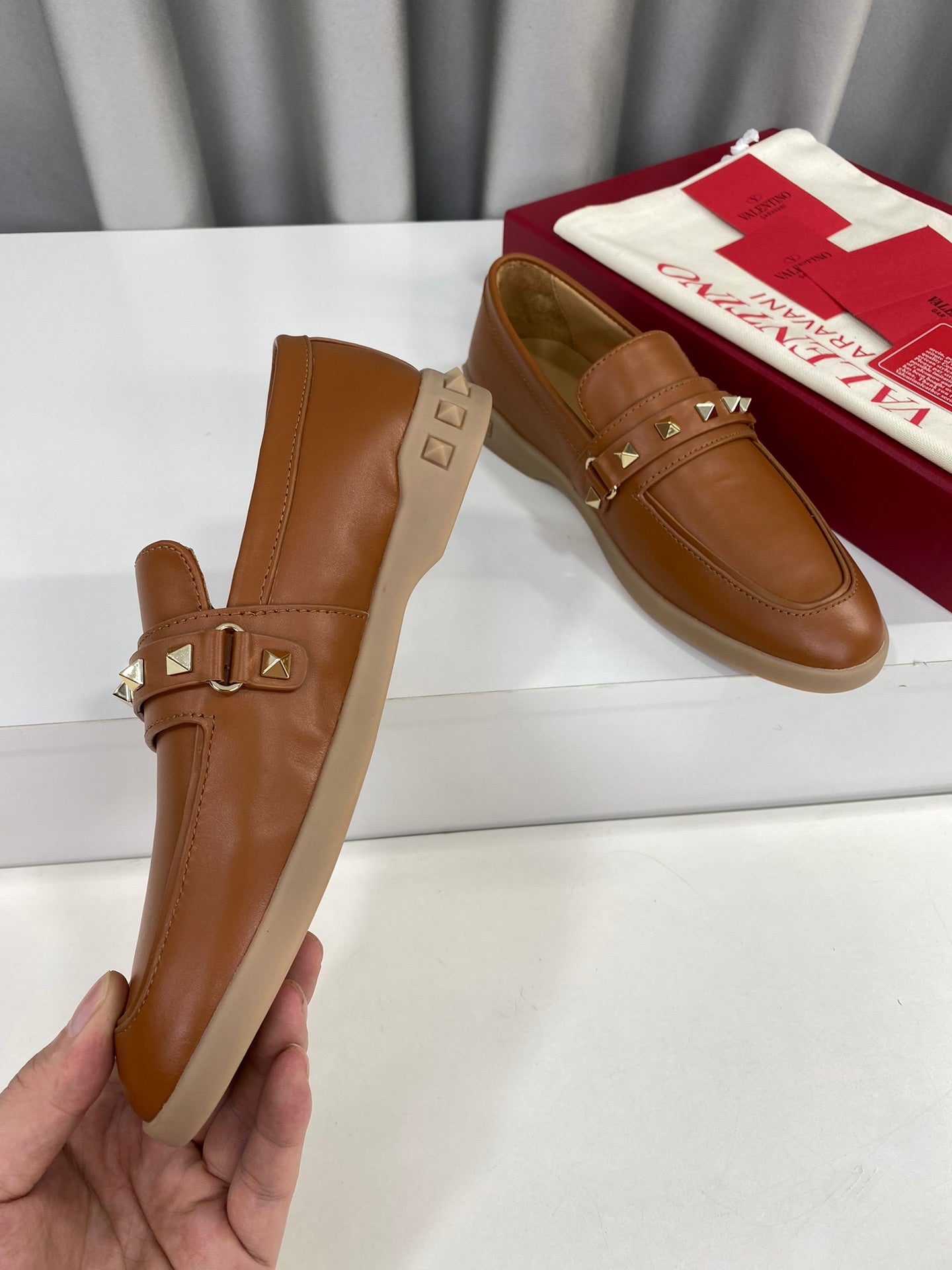 LEISURE FLOWS SPLIT LOAFER IN BRONZE BROWN CALFSKIN - 35
