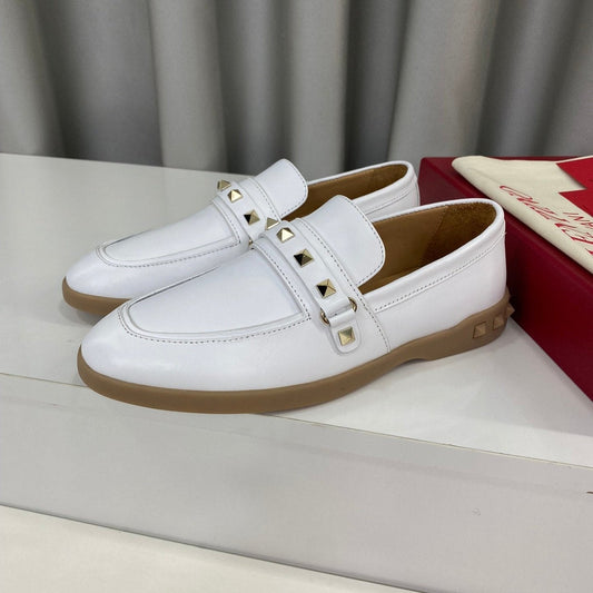 LEISURE FLOWS SPLIT LOAFER IN WHITE CALFSKIN - 35