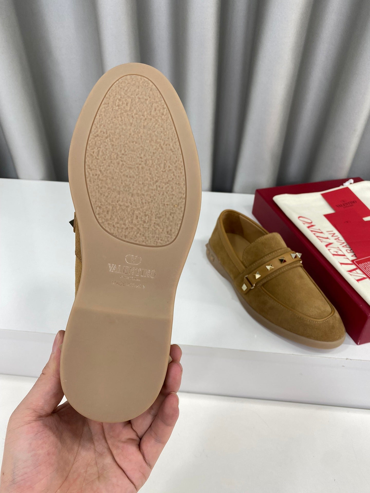 LEISURE FLOWS SPLIT LOAFER IN PEANUT BROWN SUEDE - 35
