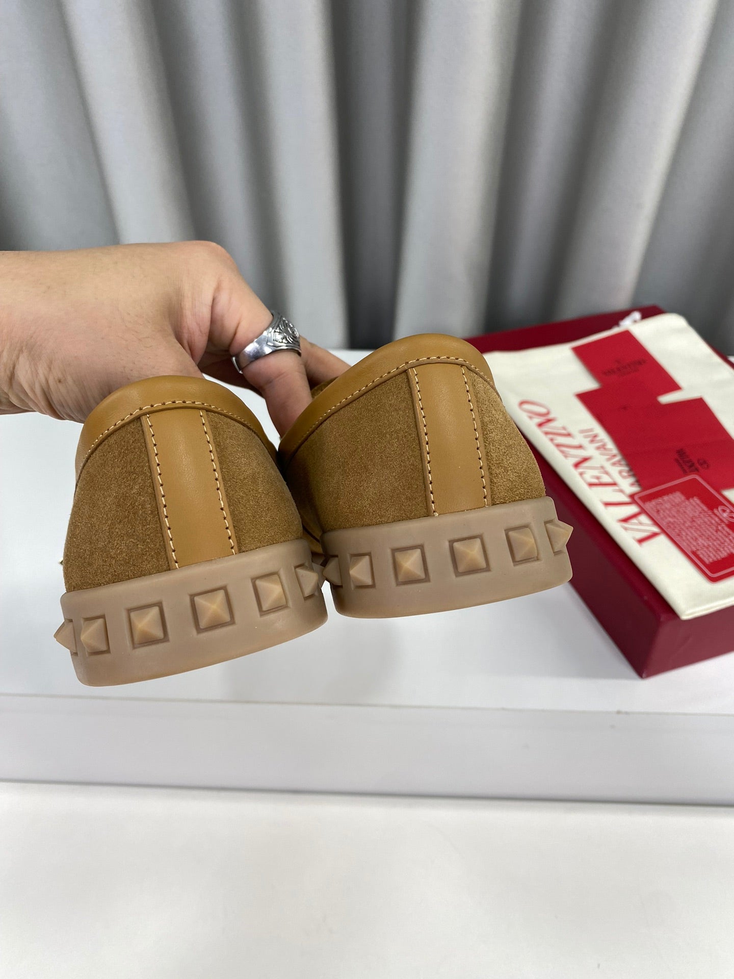 LEISURE FLOWS SPLIT LOAFER IN PEANUT BROWN SUEDE - 35
