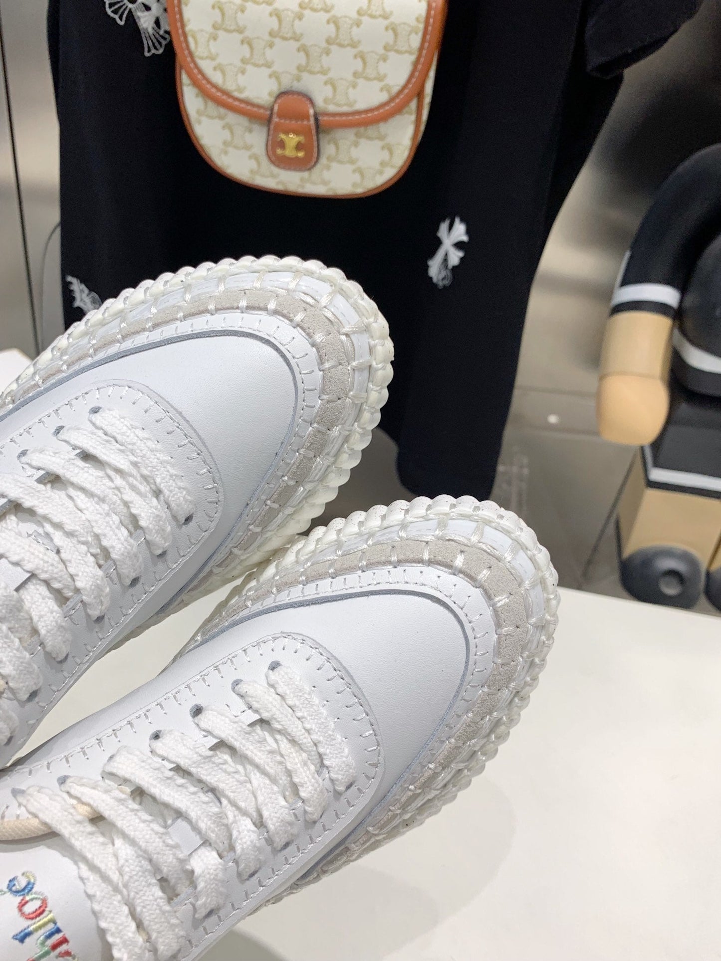 NAMA SNEAKER 5 CM IN WHITE CALFSKIN - 35