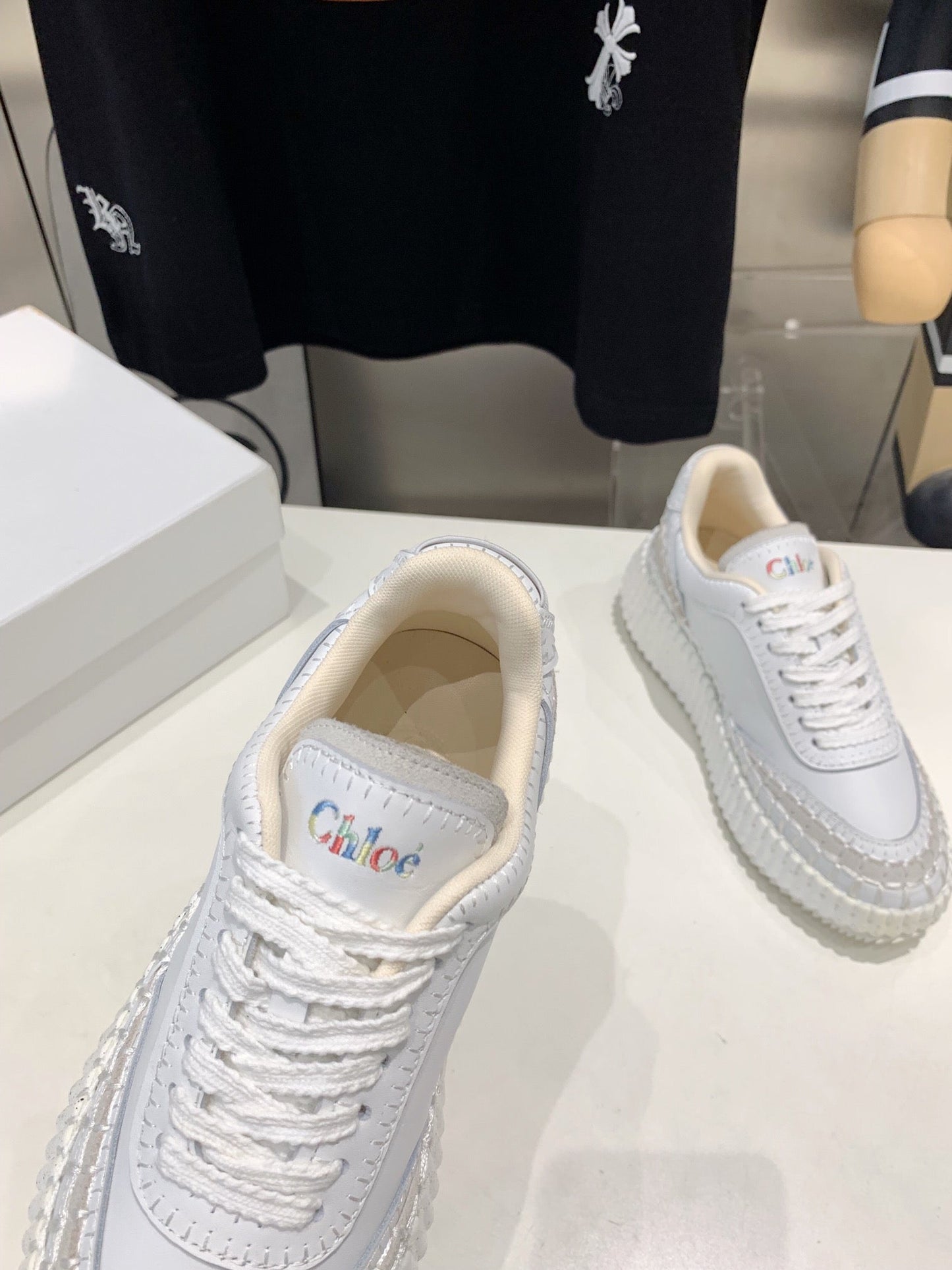 NAMA SNEAKER 5 CM IN WHITE CALFSKIN - 35