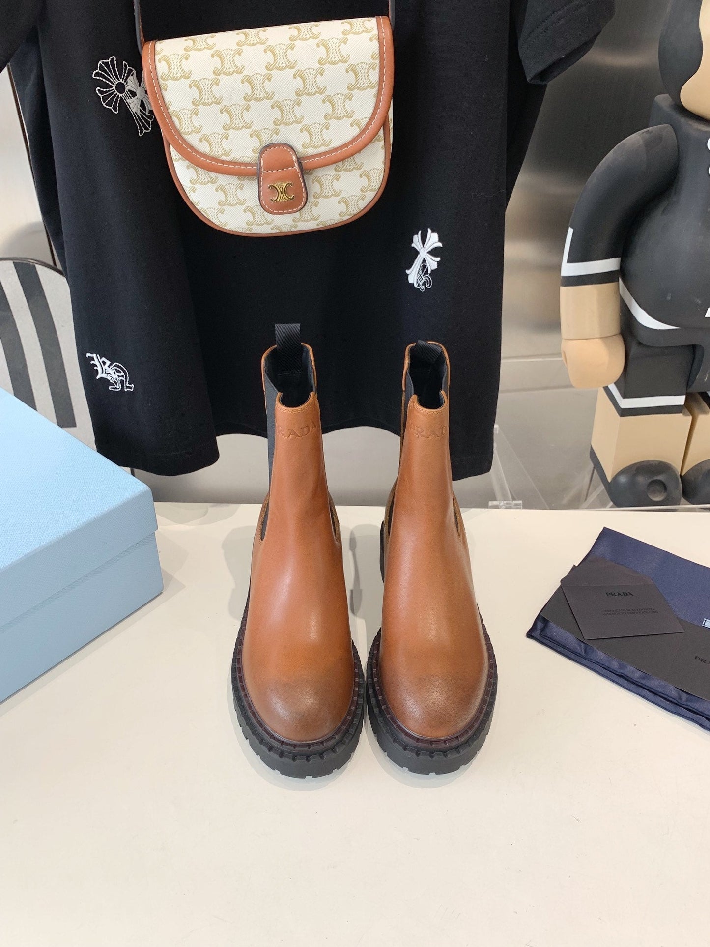 ANKLE BOOTS IN CINNAMON BROWN CALFSKIN - 35