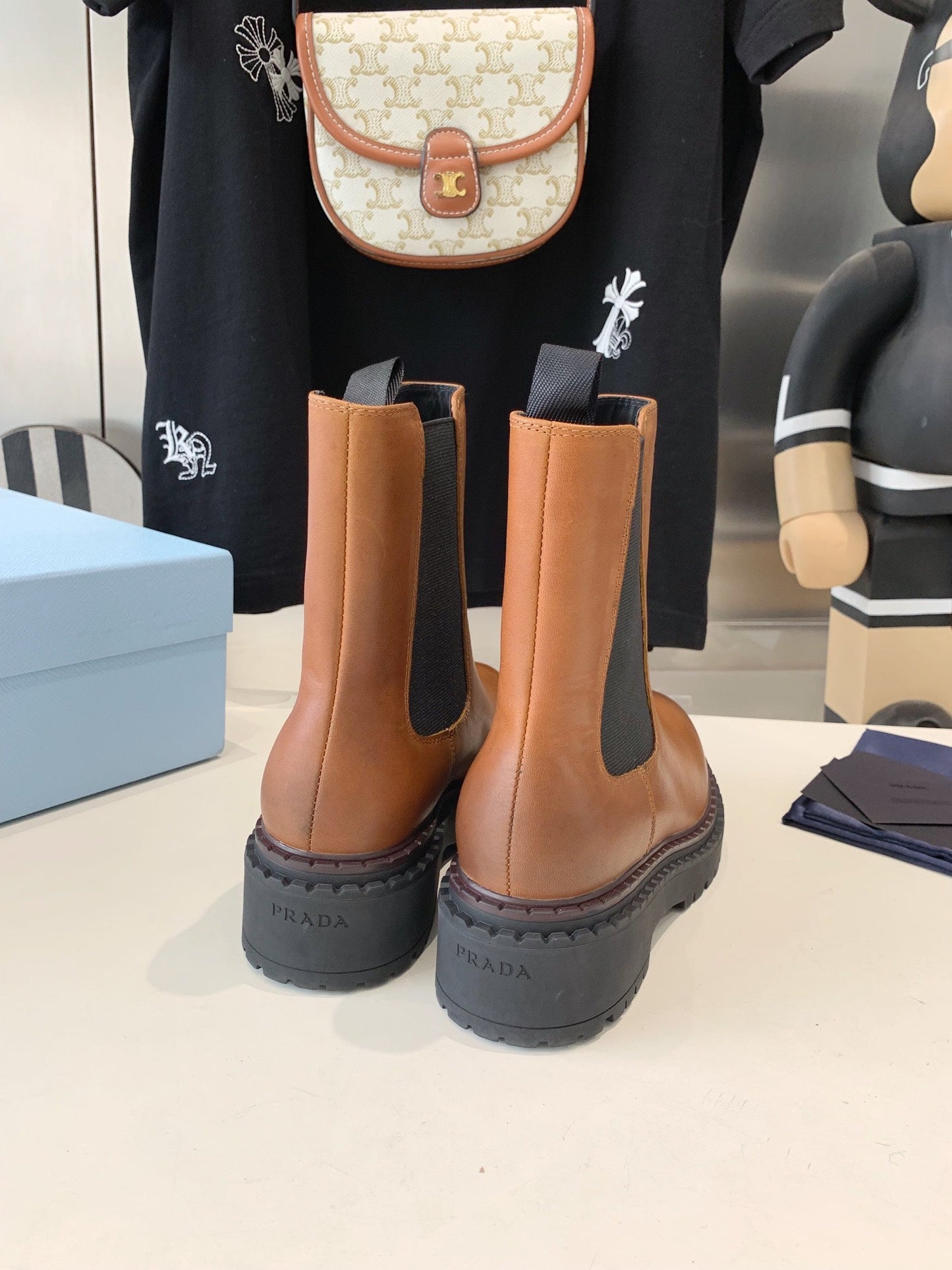 ANKLE BOOTS IN CINNAMON BROWN CALFSKIN - 35