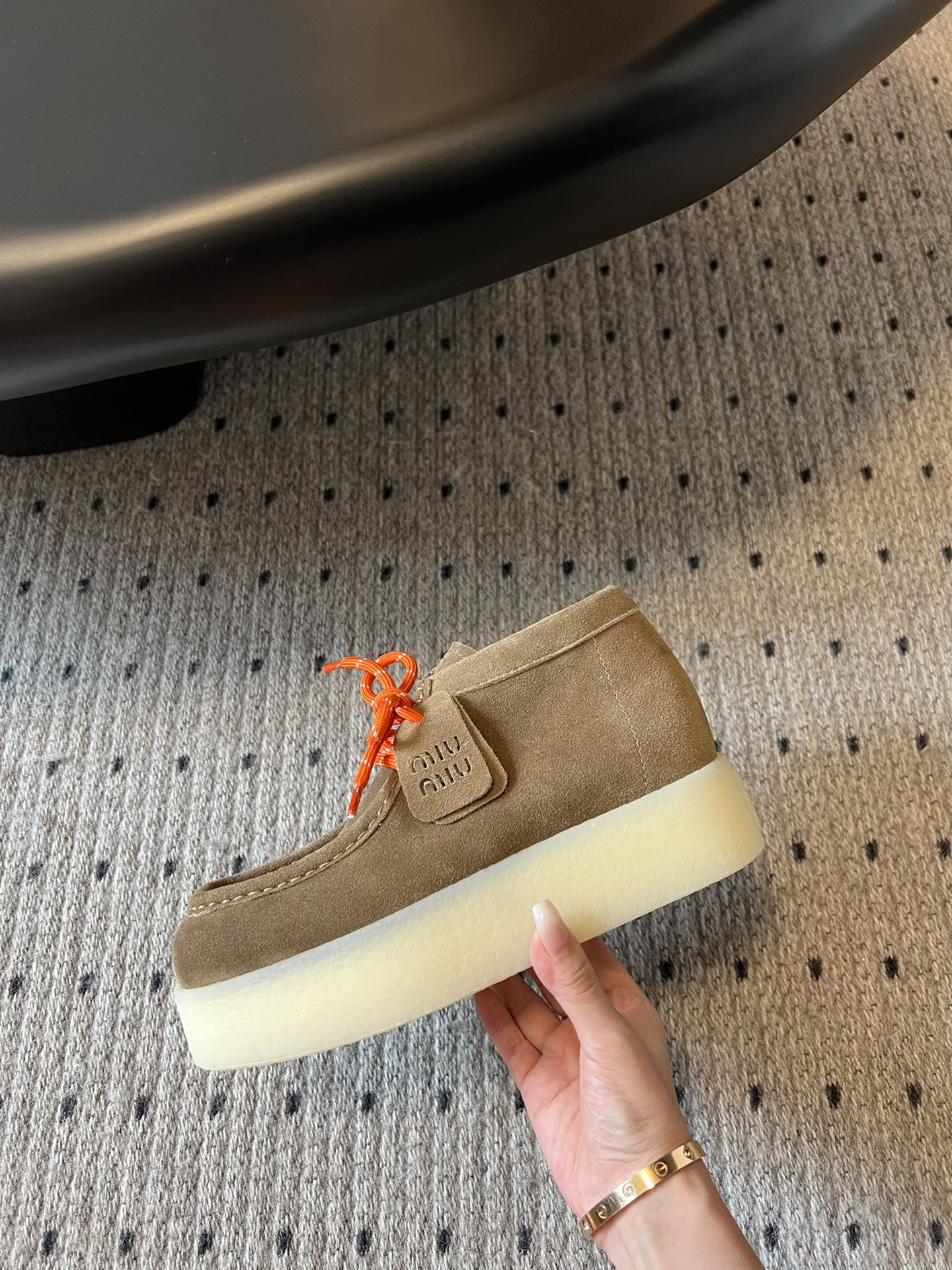 ЧЕРЕВИКИ ЧУККА MIUMIU 26S З КОРИЧНЕВОЇ ЗАМШІ
