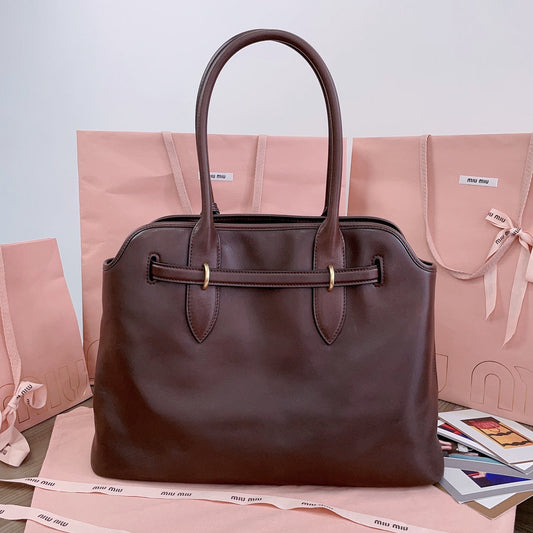 СУМКА AVENTURE NAPPA BAG 40 З КОРИЧНЕВОЇ ОВЧИНИ, ЗОЛОТА ФУРНІТУРА