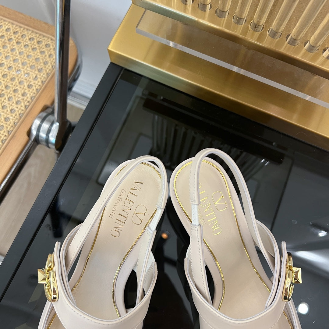 MARY-JANE VLOGO LOCKER SLINGBACK PUMPS WHITE SHEEPSKIN 60 MM - 35