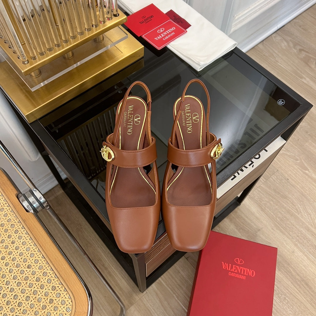 MARY-JANE VLOGO LOCKER SLINGBACK PUMPS CHOCOLATE BROWN SHEEPSKIN 60 MM - 35
