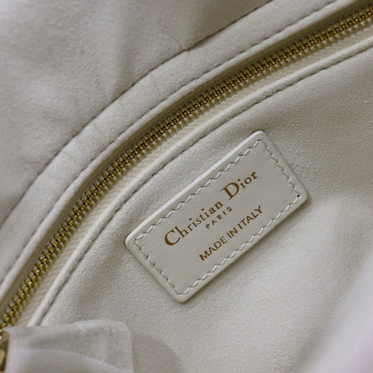 СУМКА LADY BAG 20 З БІЛОЇ СТЬОБАНОЇ ШКІРИ ТЕЛЯТИ MACROCANNAGE ЧОРНИЙ РЕМІНЕЦЬ