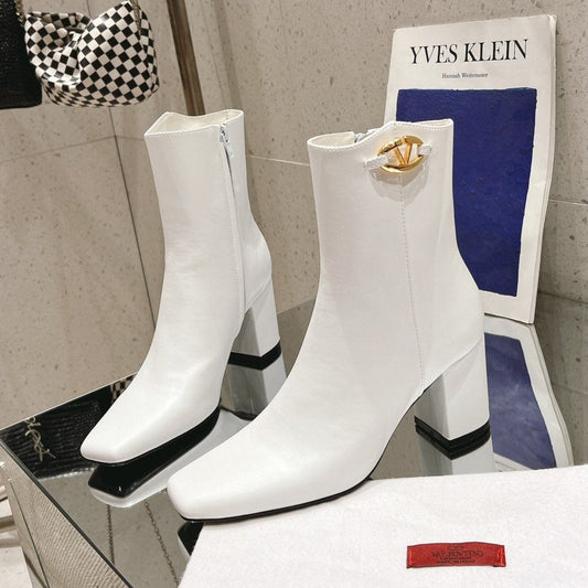 VLOGO THE BOLD EDITION ANKLE BOOT IN WHITE CALFSKIN 70MM - 35