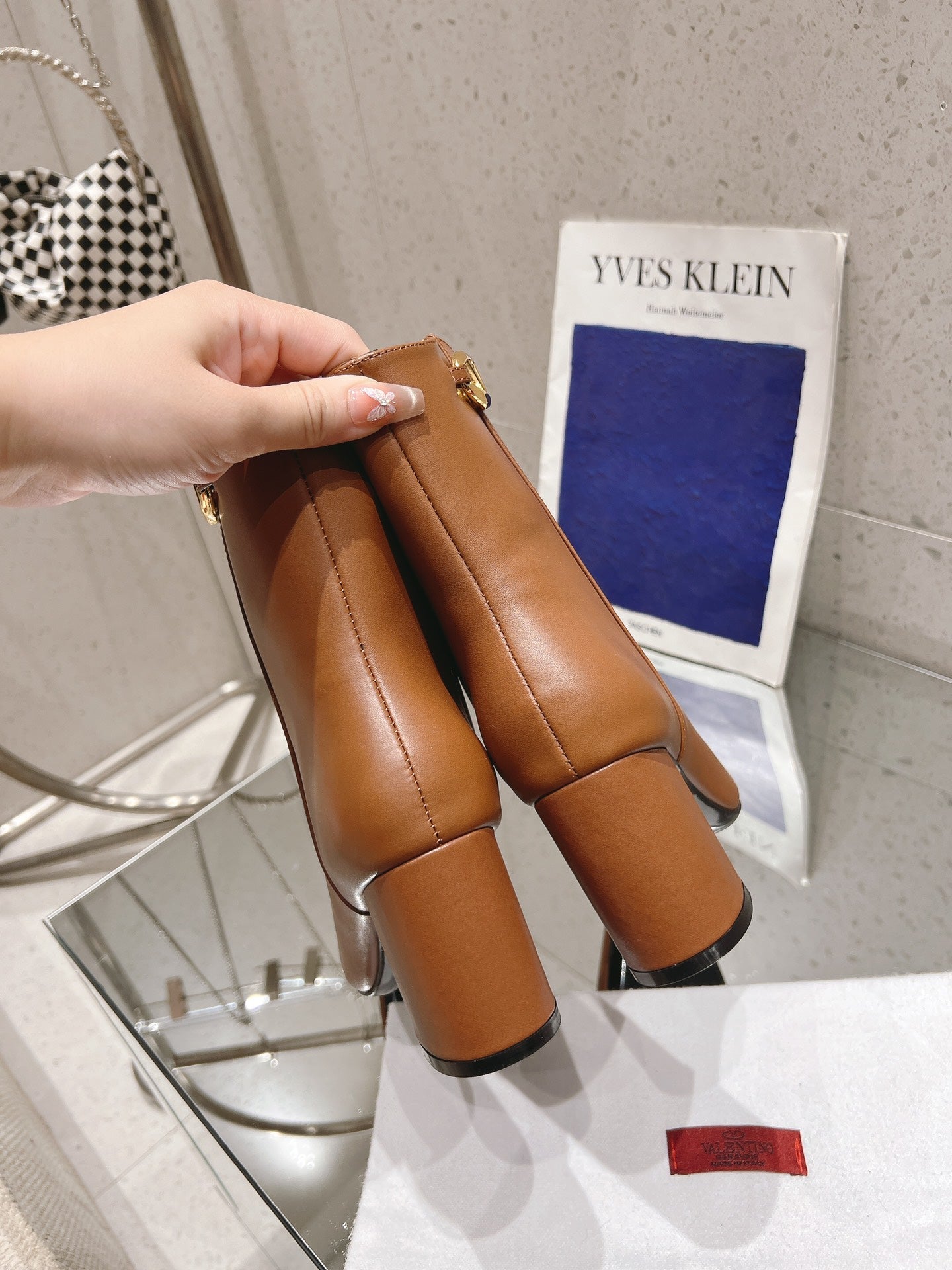 VLOGO THE BOLD EDITION ANKLE BOOT IN BRONZE BROWN CALFSKIN 70MM - 35