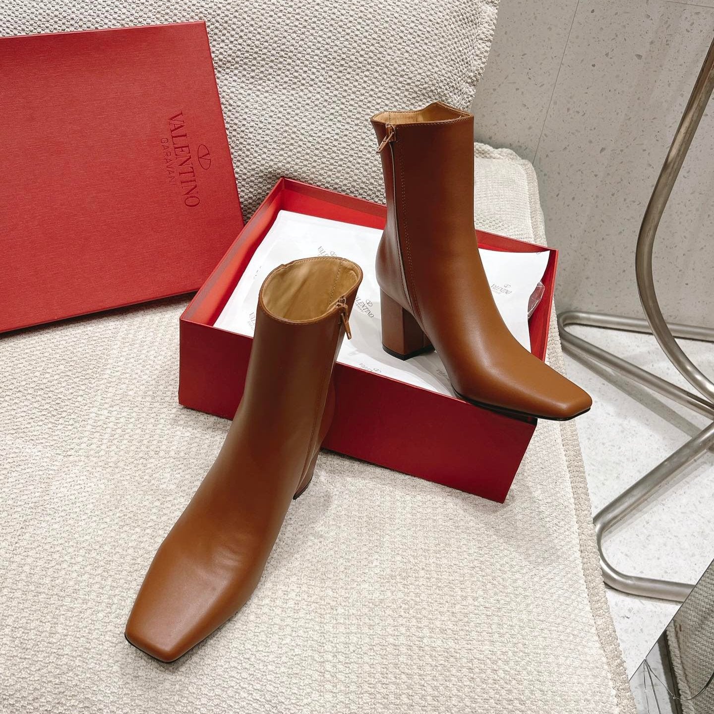 VLOGO THE BOLD EDITION ANKLE BOOT IN BRONZE BROWN CALFSKIN 70MM - 35