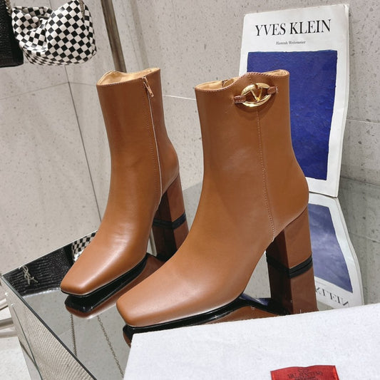 VLOGO THE BOLD EDITION ANKLE BOOT IN BRONZE BROWN CALFSKIN 70MM - 35