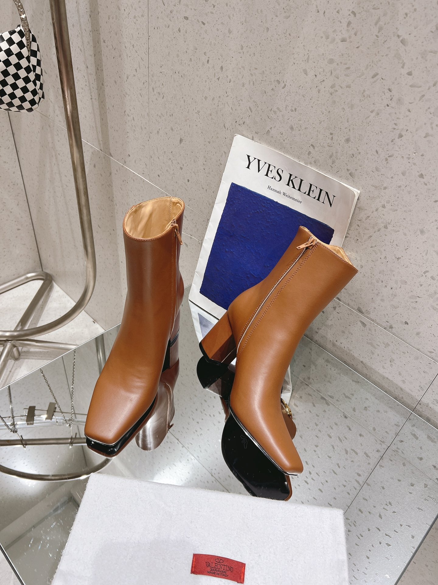 VLOGO THE BOLD EDITION ANKLE BOOT IN BRONZE BROWN CALFSKIN 70MM - 35