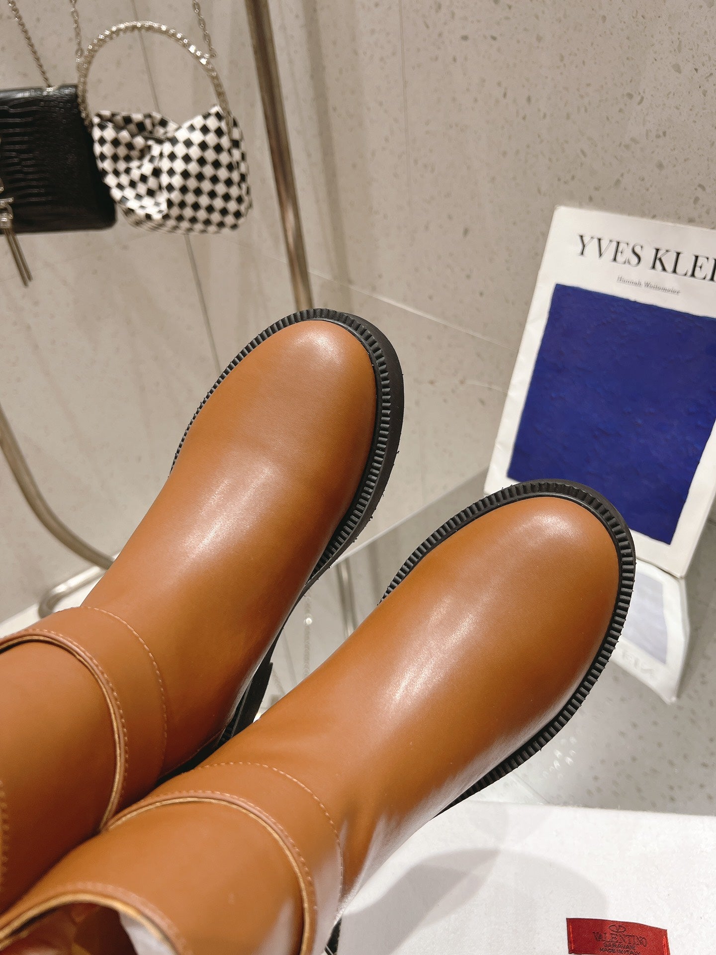 VLOGO LOCKER BRONZE BROWN CALFSKIN ANKLE BOOT 40MM - 35