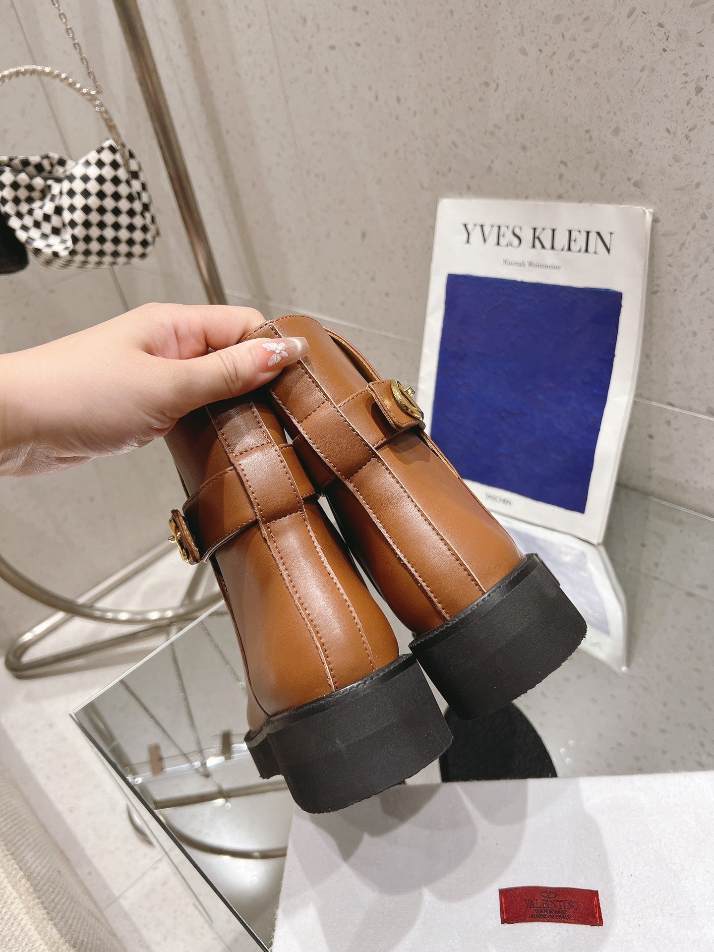 VLOGO LOCKER BRONZE BROWN CALFSKIN ANKLE BOOT 40MM - 35
