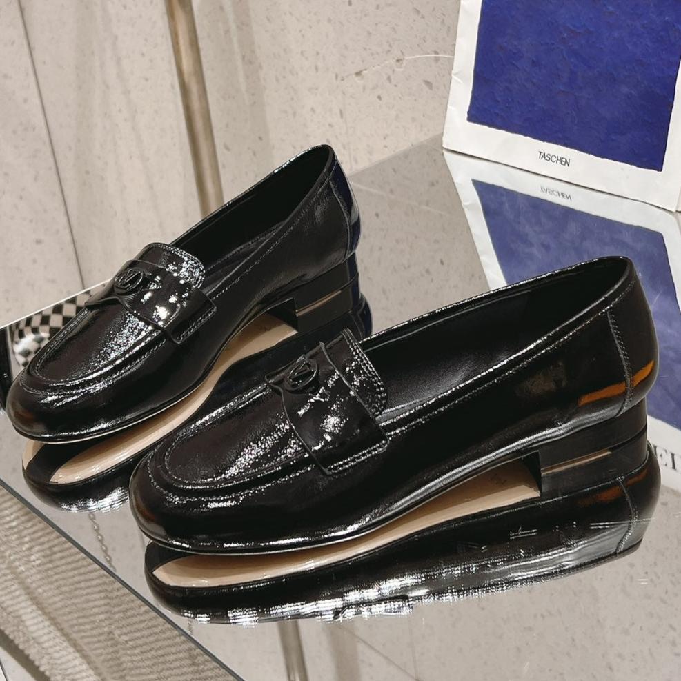 SOHO FLAT LOAFER IN BLACK GLOSSY CALFSKIN - 34