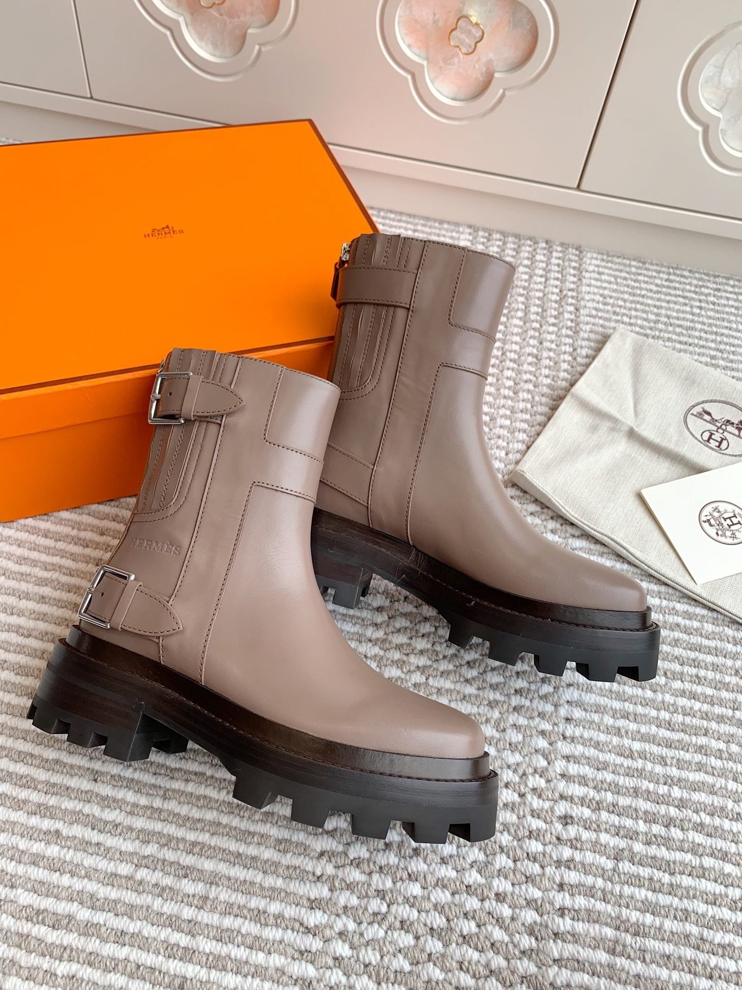 JAIME ANKLE BOOT IN CEDAR BROWN CALFSKIN - 35