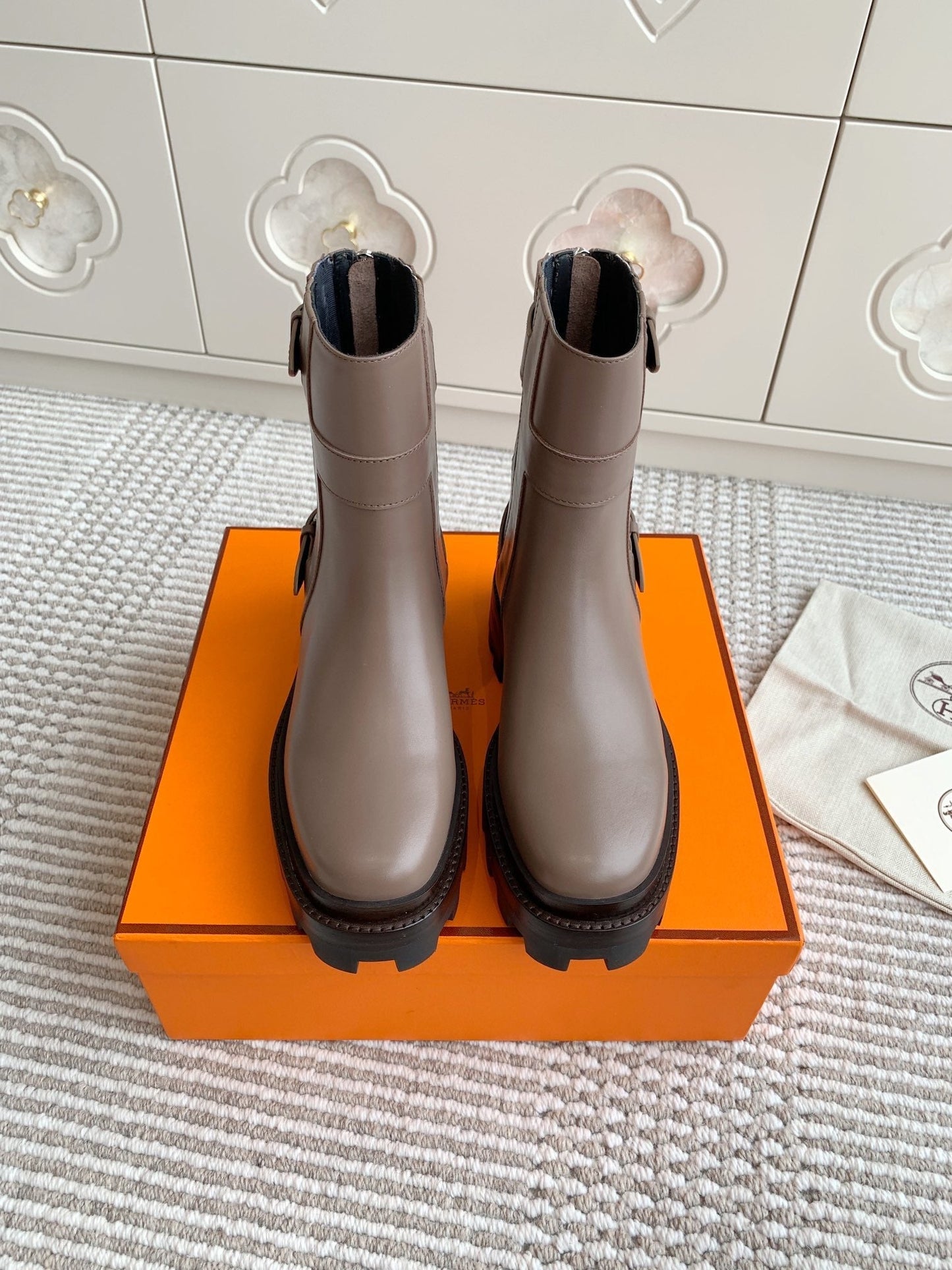 JAIME ANKLE BOOT IN CEDAR BROWN CALFSKIN - 35