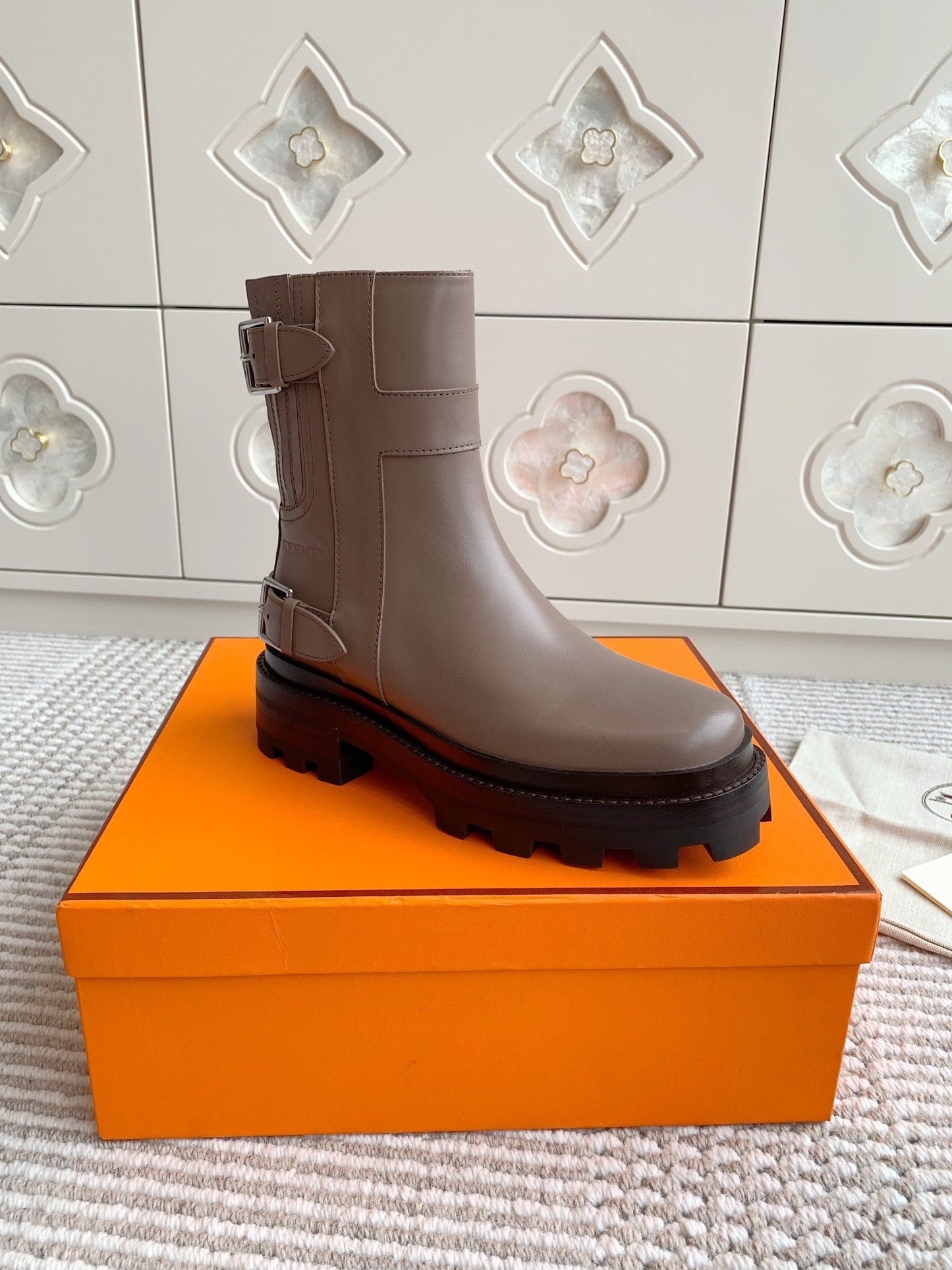 JAIME ANKLE BOOT IN CEDAR BROWN CALFSKIN - 35