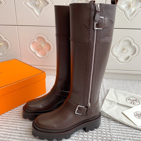 JAIME BOOT IN CHOCOLATE BROWN CALFSKIN - 35