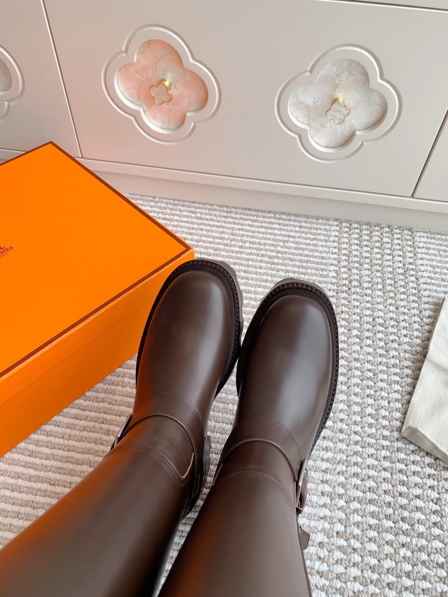 JAIME BOOT IN CHOCOLATE BROWN CALFSKIN - 35