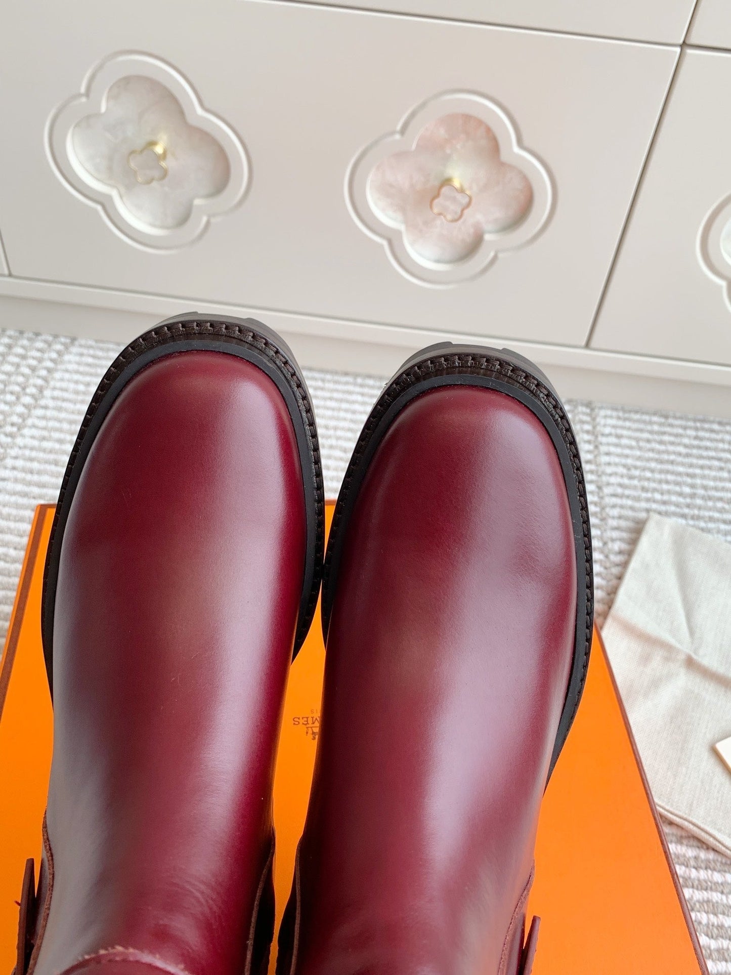 JAIME ANKLE BOOT IN BURGUNDY RED CALFSKIN - 35