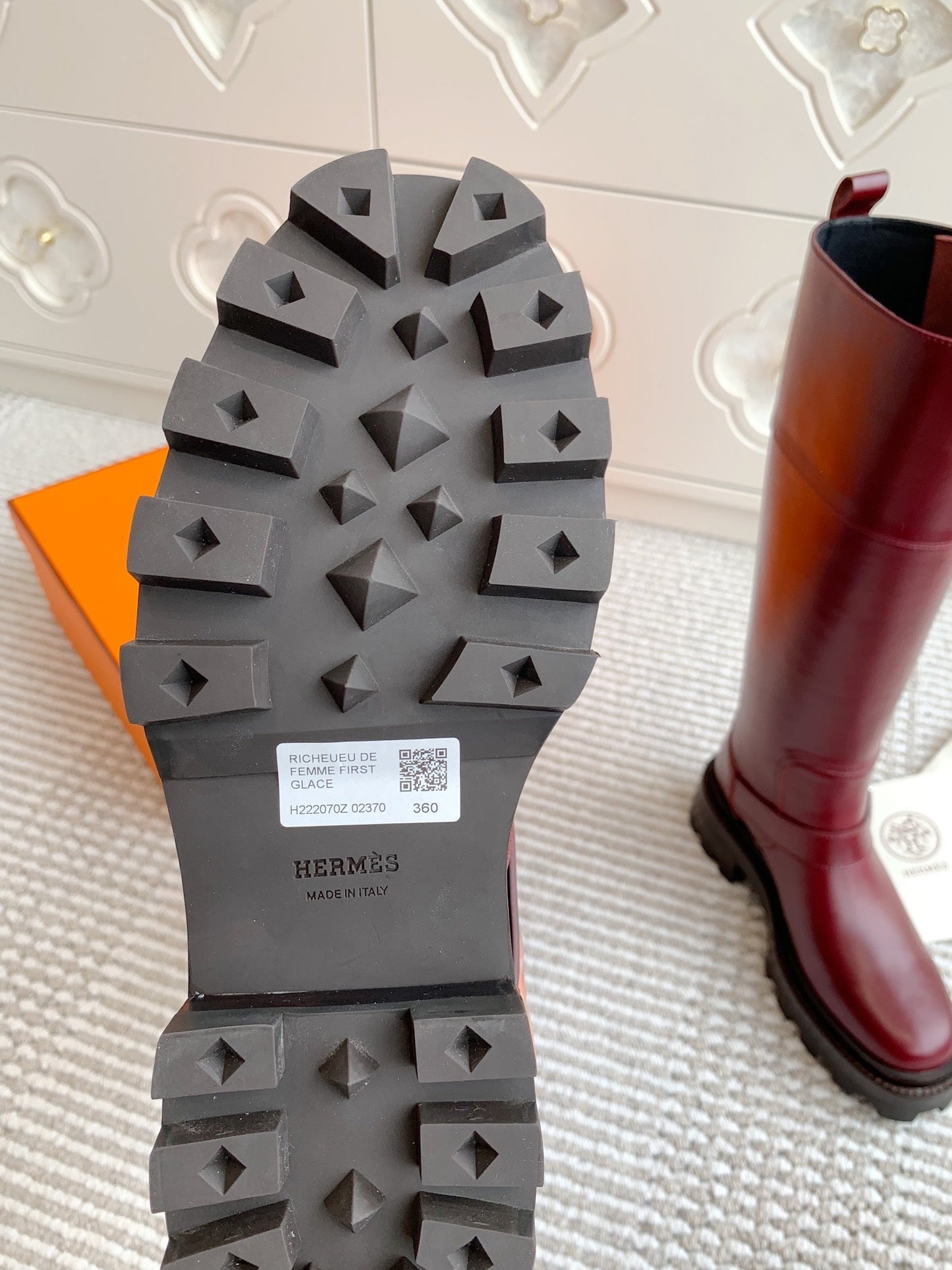 JAIME BOOT IN BURGUNDY RED CALFSKIN - 35