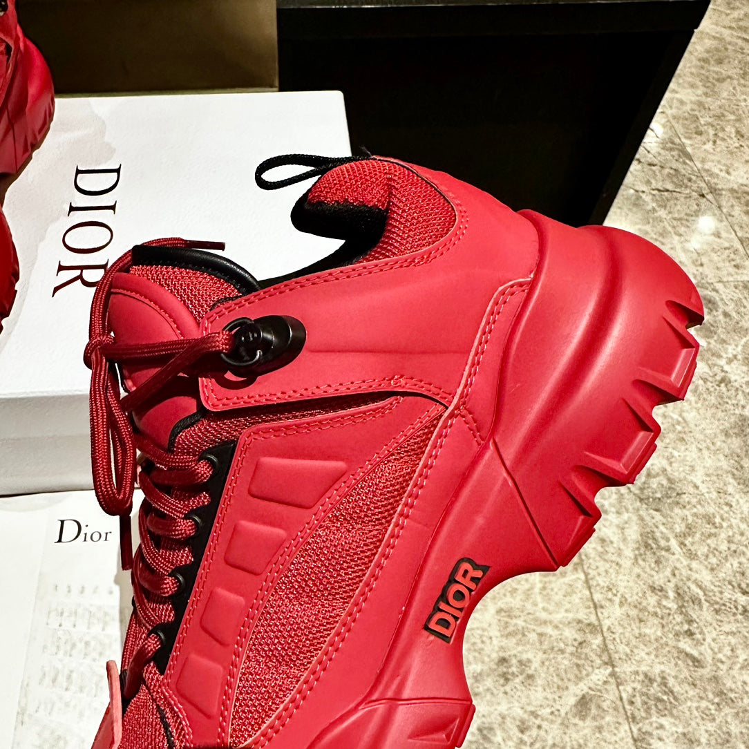 C'EST SNEAKER IN RUBY RED CALFSKIN AND BREATHABLE MESH - 35