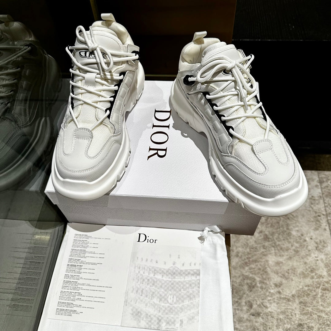 C'EST SNEAKER IN WHITE CALFSKIN AND BREATHABLE MESH - 35