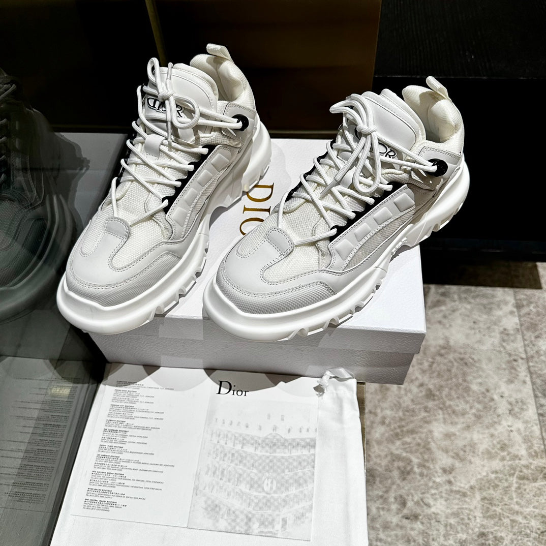 C'EST SNEAKER IN WHITE CALFSKIN AND BREATHABLE MESH - 35