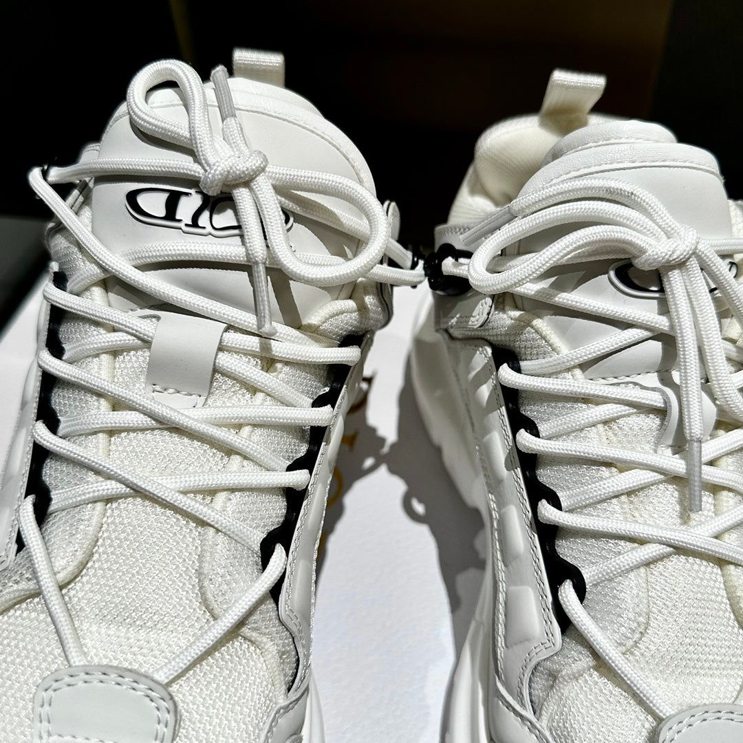 C'EST SNEAKER IN WHITE CALFSKIN AND BREATHABLE MESH - 35