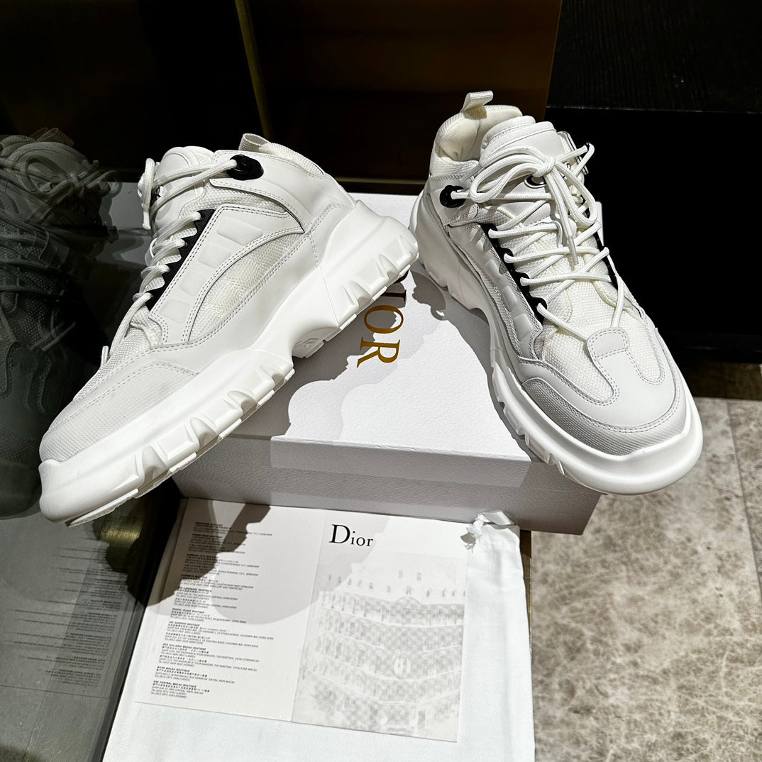 C'EST SNEAKER IN WHITE CALFSKIN AND BREATHABLE MESH - 35