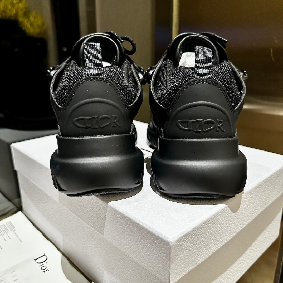 C'EST SNEAKER IN BLACK CALFSKIN AND BREATHABLE MESH - 35