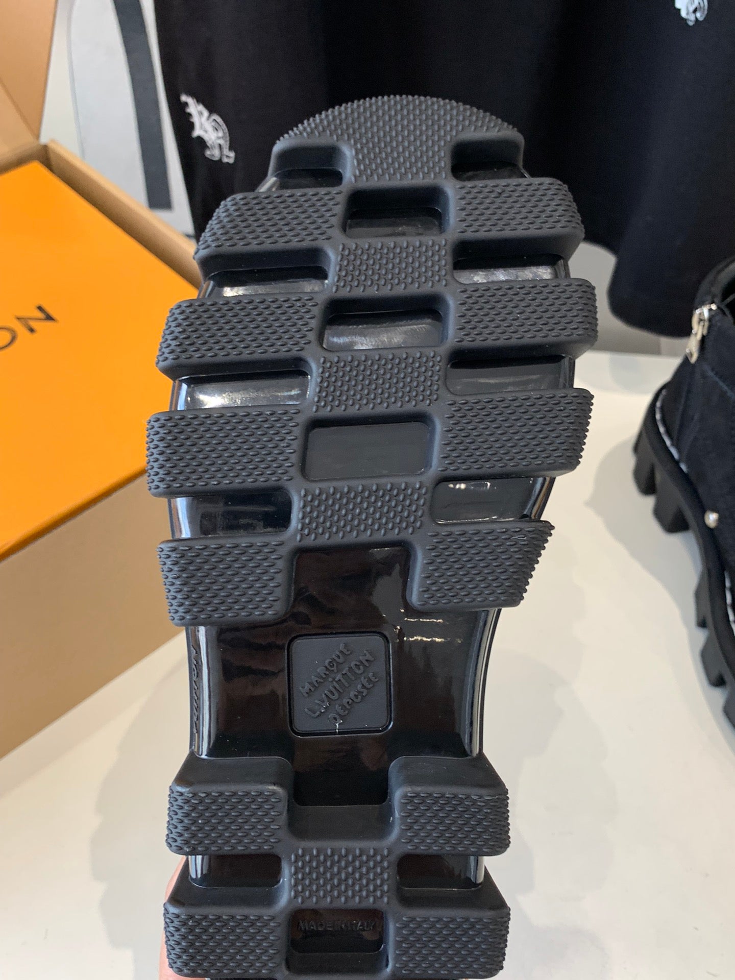 LV CHECKER ANKLE BOOT IN BLACK SUEDE - 35